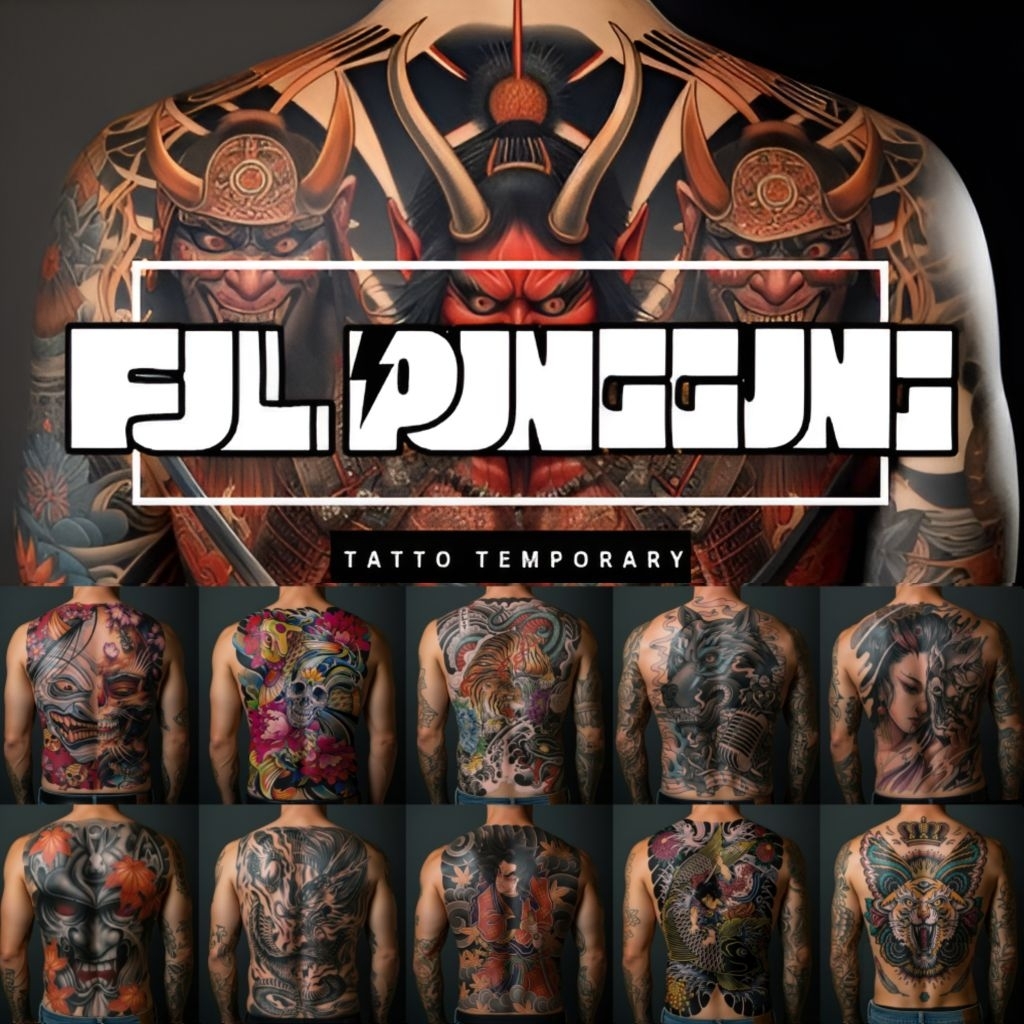 Tatto Temporary Tato Temporer Full Punggung Unisex Pria wanita Tahan air