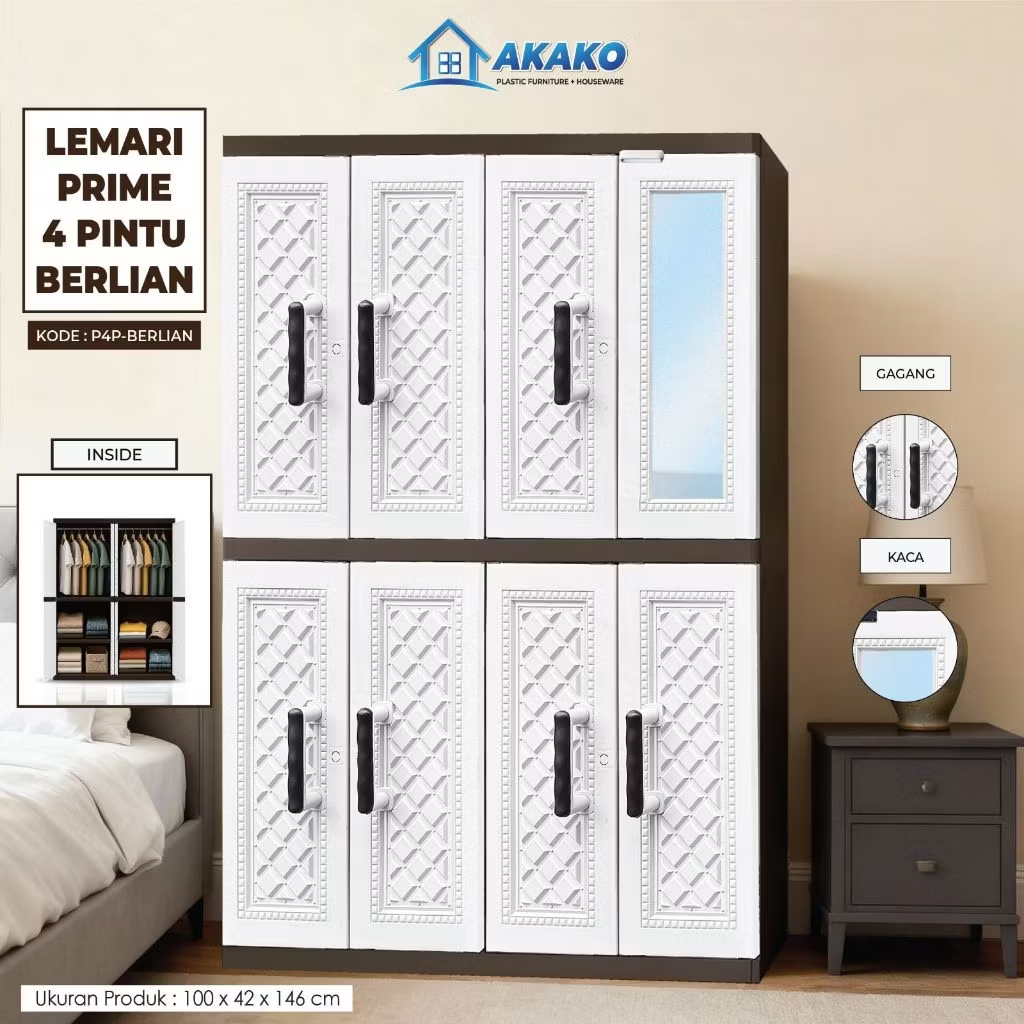 Akako - Lemari Ultra Twin - Kabinet Plastik Multifungsi - Lemari Plastik - Almari Plastik Jumbo Tbk