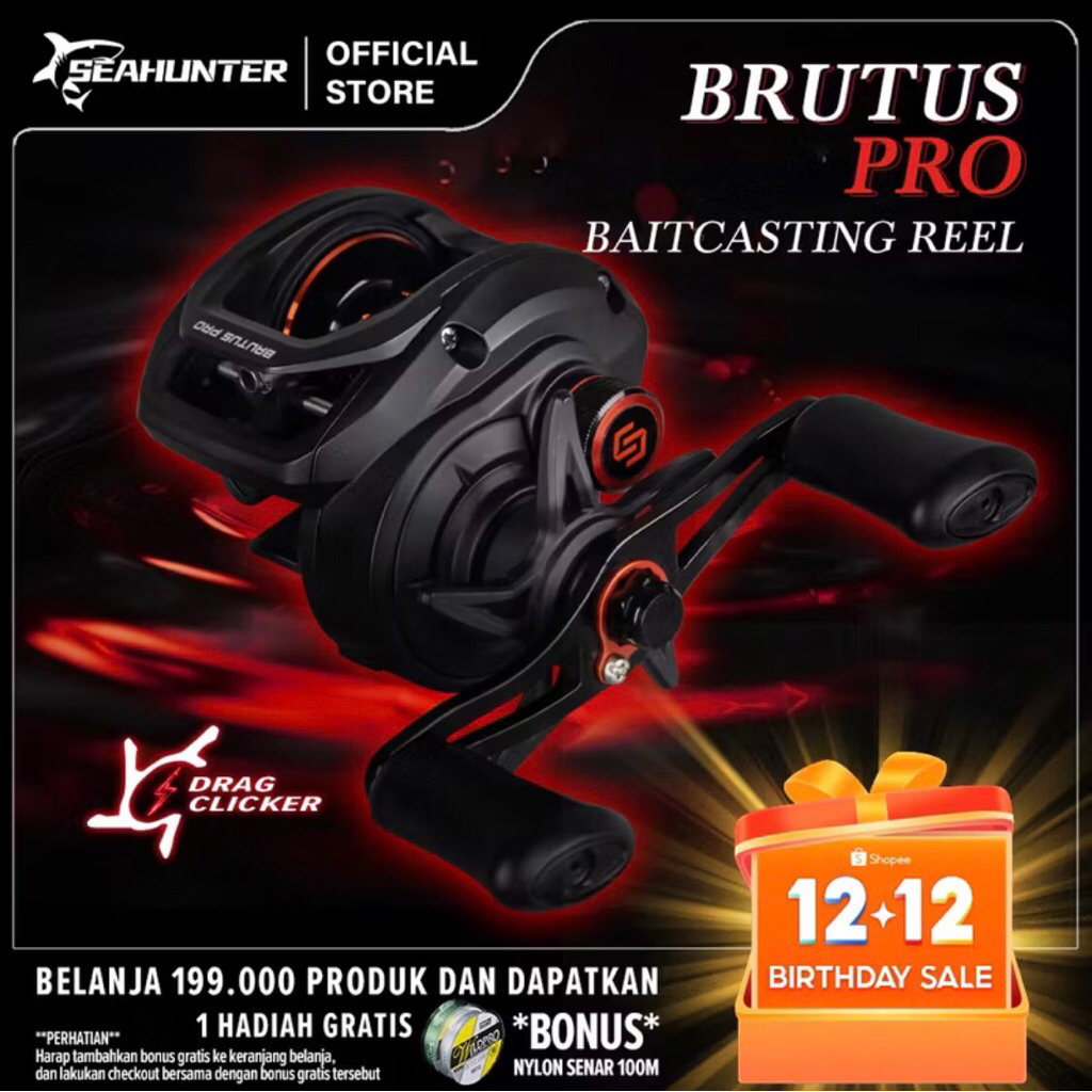 [OFFICIAL]SEAHUNTER x KastKing BRUTUS PRO Reel BC Baitcasting Reel Pancing,Drag Clicker,7.2:1 Gear R