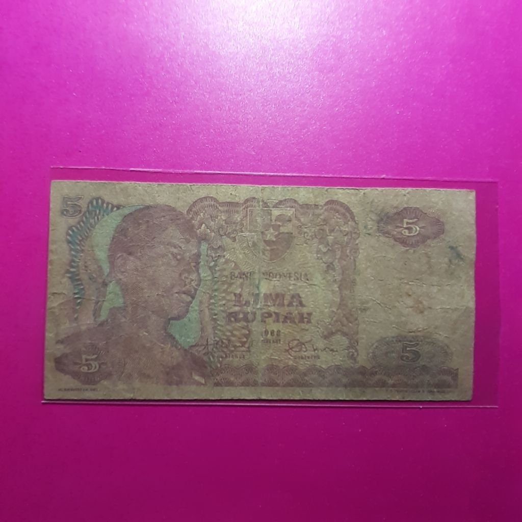 Uang 5 rupiah sudirman 1968