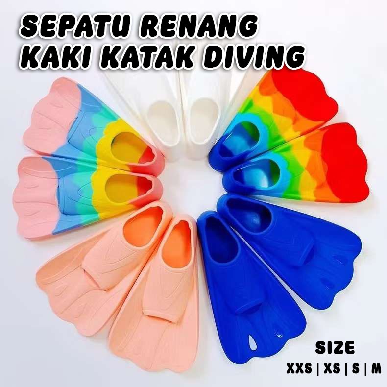 Kaki Katak Silicone Fin Renang Diving Sepatu Kaki Katak Fin Diving Renang Snorkeling Anak dan Dewasa