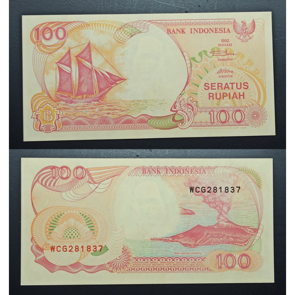 uang kuno Indonesia 100 rp tahun 1992 p2510