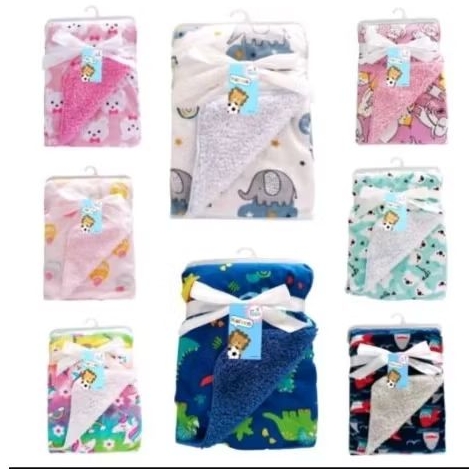 KOLACO SELIMUT BAYI Double flace tanpa topi bulu halus -selimut murah bedong