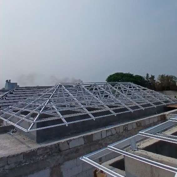 atap rangka baja ringan terpasang