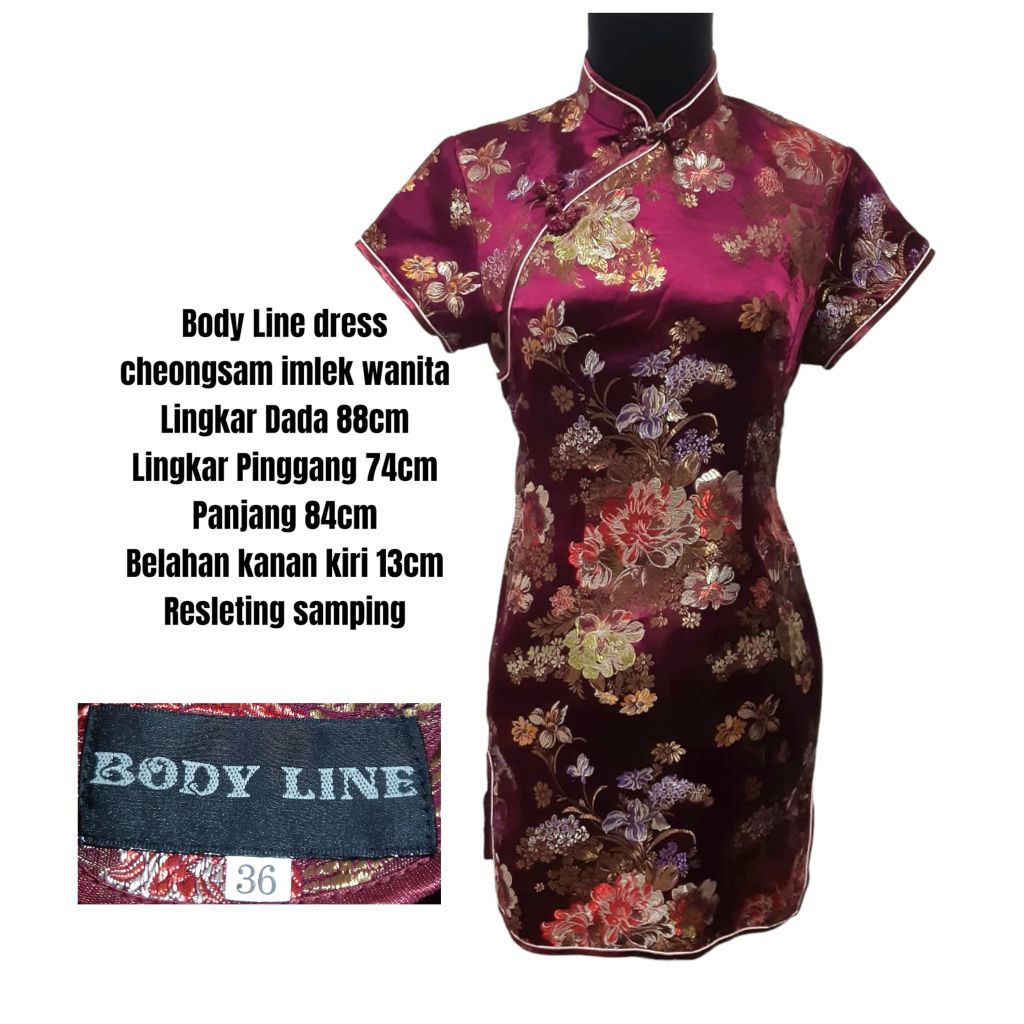 Body Line dress cheongsam imlek wanita