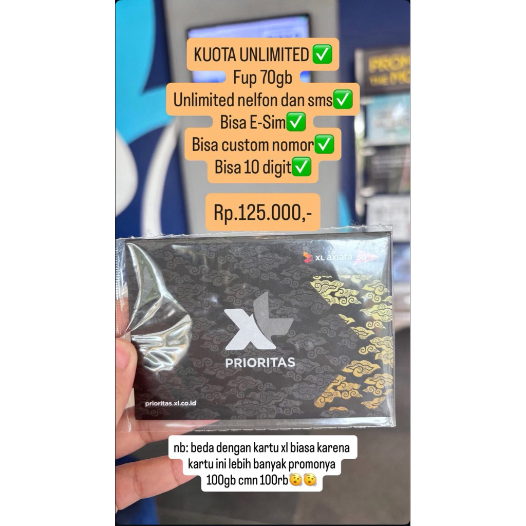 KARTU PERDANA XL UNLIMITED (NOMOR  CANTIK)