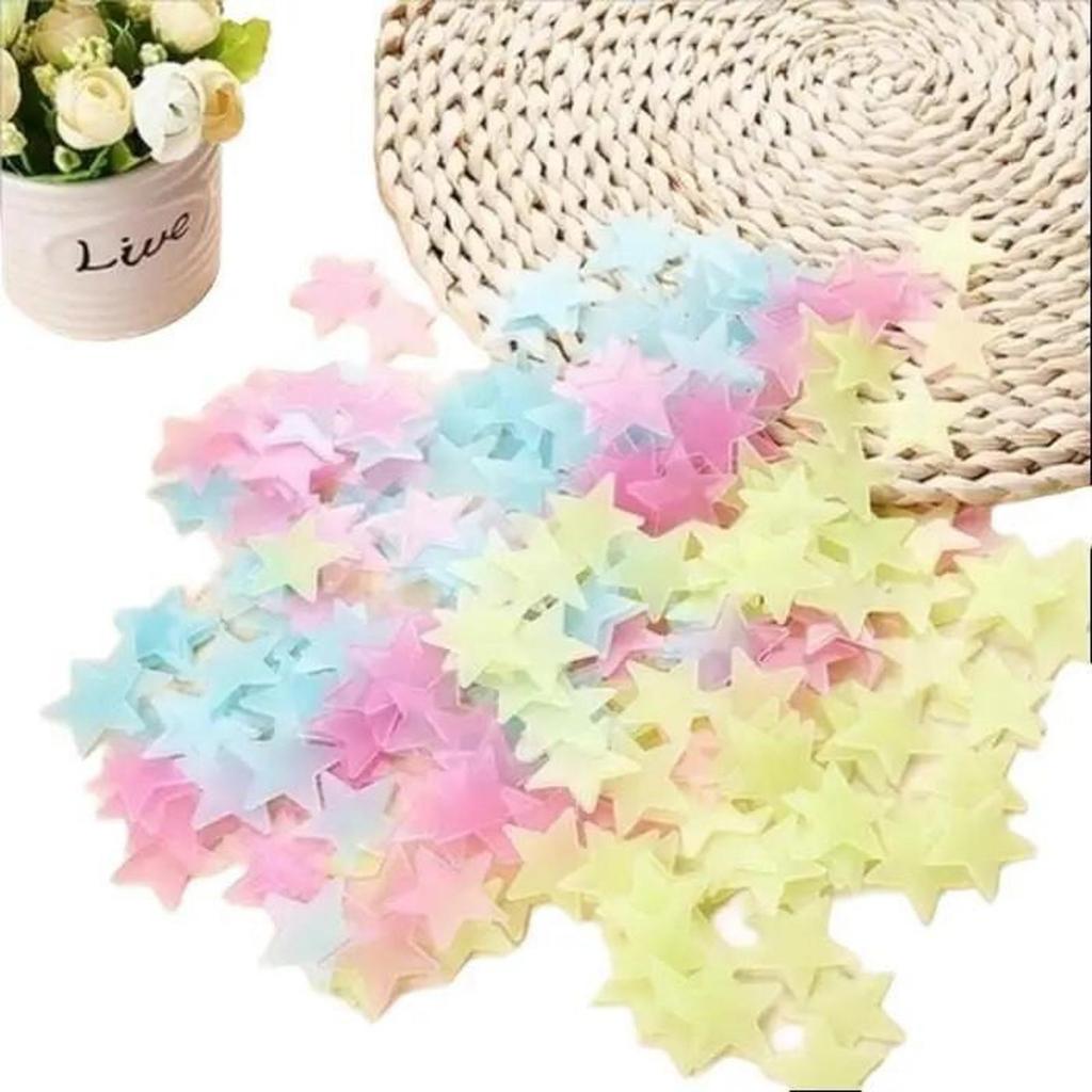 Wall Sticker Bintang fosfor menyala di gelap Glowing wall stars