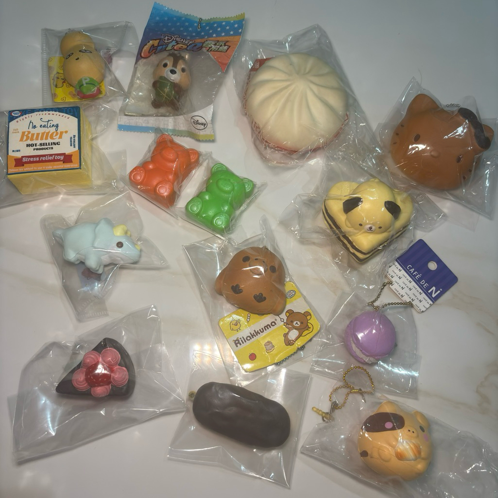 UPDATED 6/12 Preloved Licensed Squishy (rare) cafe de n cdn yummiibear hello kitty Jdream mido Kiiro