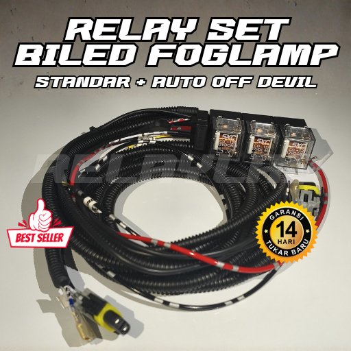 Relay Set Lampu BILED Foglamp Mobil – Soket H11 HB3 | Auto Off Devil Eye | Trigger Universal