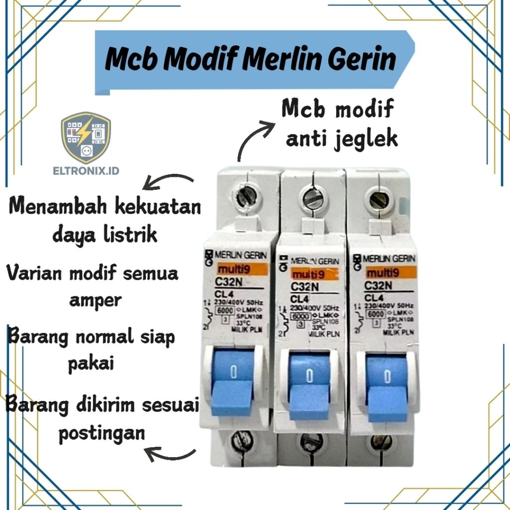 Mcb modif merlin Modifikasi 1 Fasa 2A 4A 6A 10A 16A 20A 25A 35A 50A 63A untuk Kebutuhan Khusus gerin