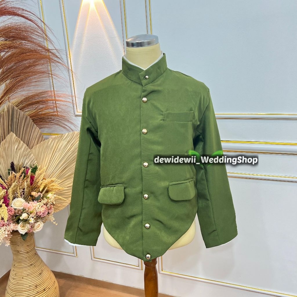 BEESKAP • Hewes / Beskap Jogja / Beskap Solo / Beskap Sunda | Ukuran Lengkap - Warna Army / Warna La