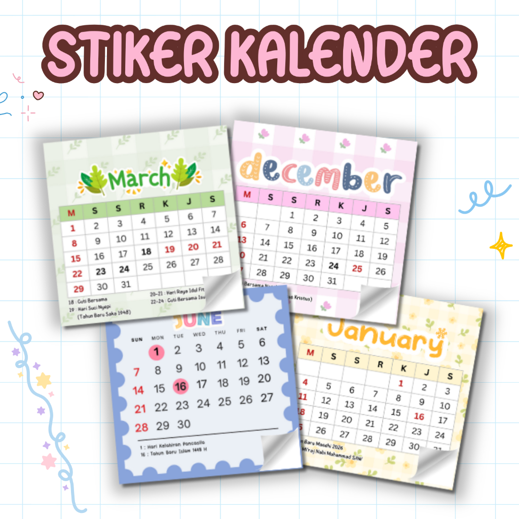 STIKER KALENDER 2026 STIKER KALENDER BUDGETING KALENDER BUDGETING KALENDER KEUANGAN 2026