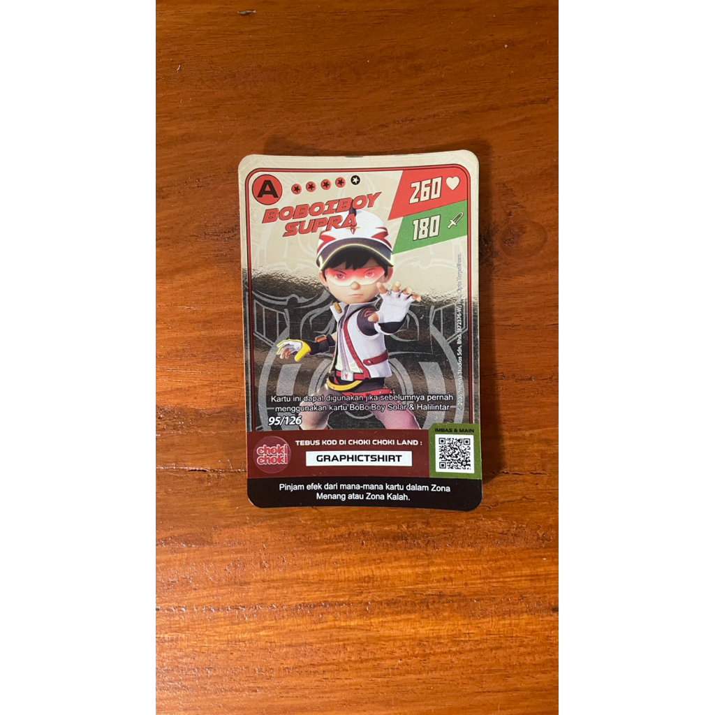 Choki choki Monsta Galaxy card boboiboy supra