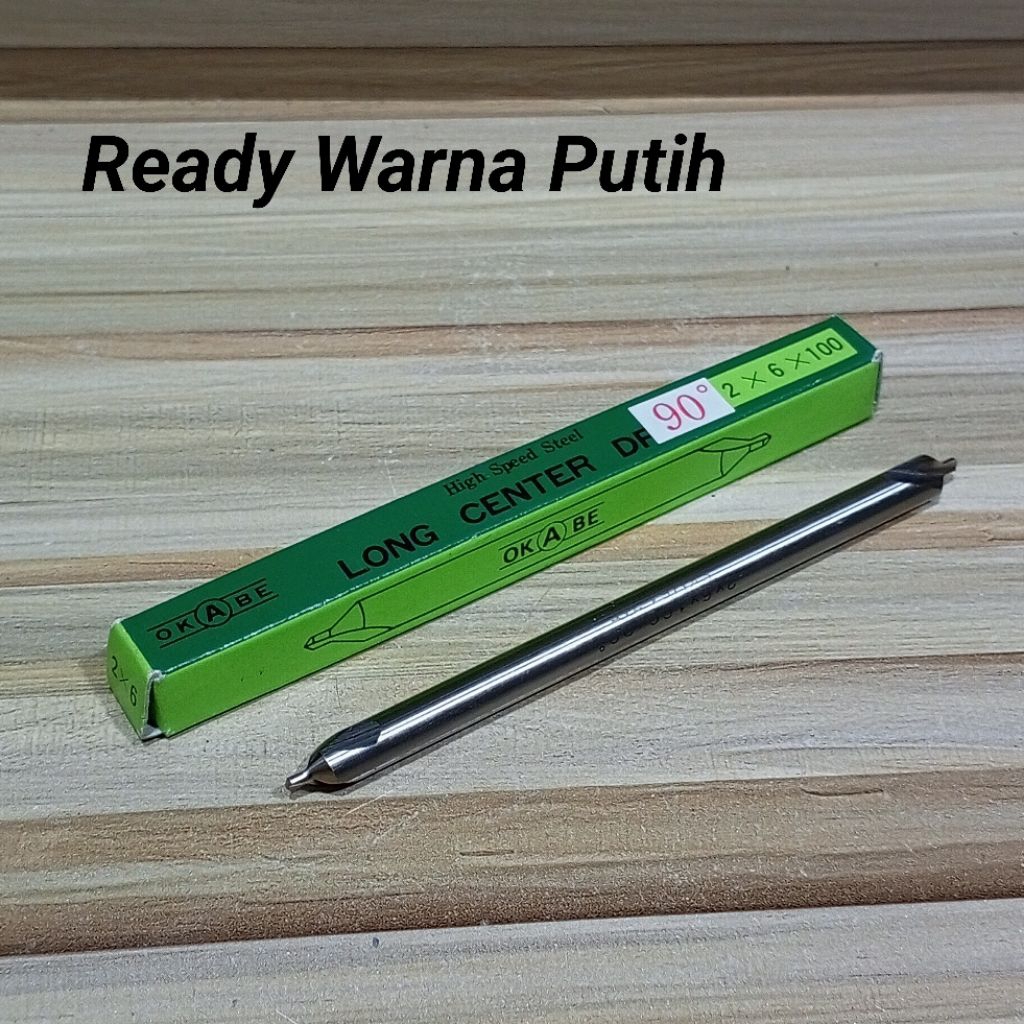 Center Drill 2x6x100 Okabe Japan Long 100mm Drill Center bubut Milling 2 x 6 x 100 baru