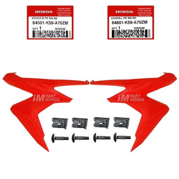 64501-K59-A70ZM 64601-K59-A70ZM Cover Sayap Kanan Kiri Vario 125 LED K60R 2018 - 2019 Merah WRD Fera