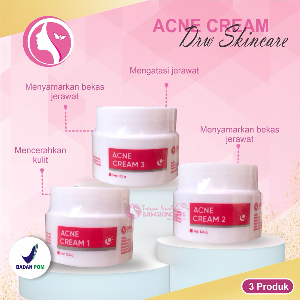 DRW SKINCARE ACNE CREAM CREAM JERAWAT CREAM PENGHILANG JERAWAT CREAM MALAM JERAWAT COD ORIGINAL DRW 