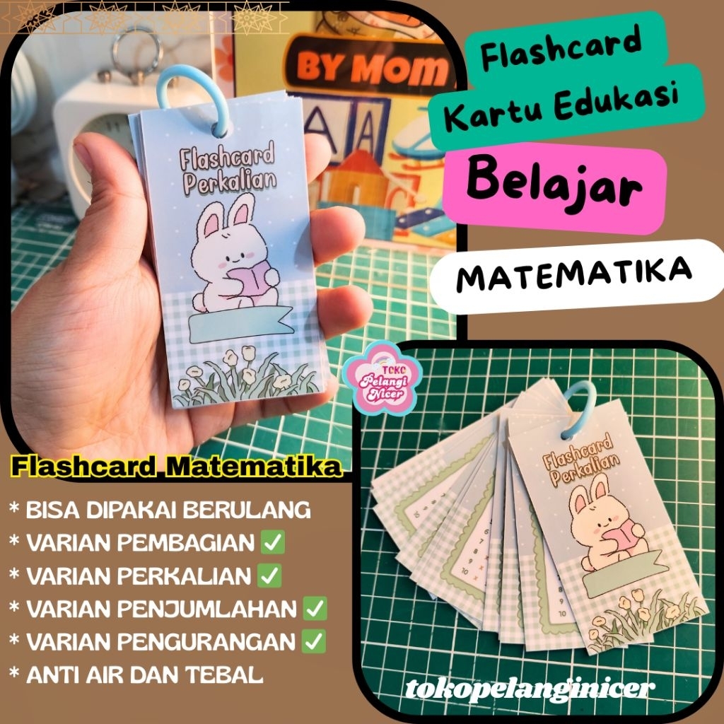 Flashcard Matematika Anak Butter Bear– Kartu Edukasi Berhitung  Anti Air & Tebal
