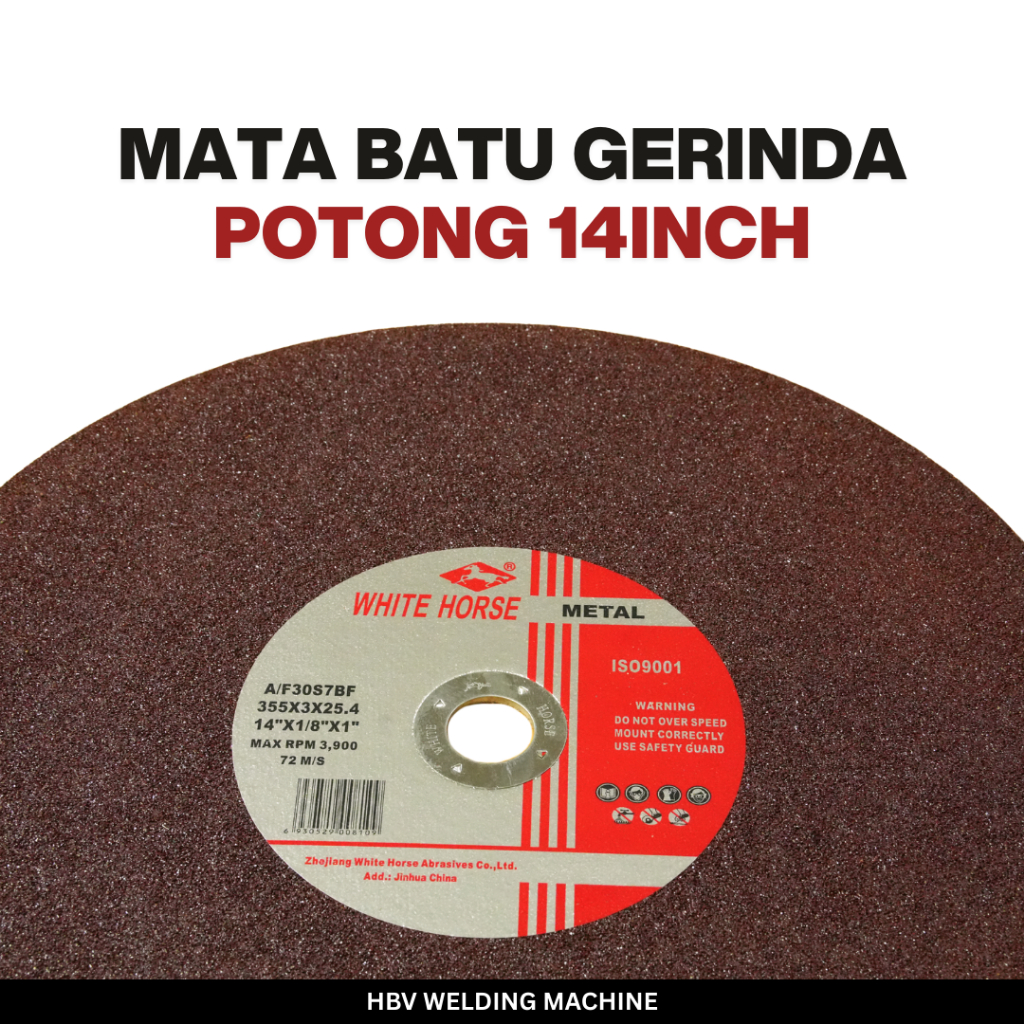 Batu Gerinda Potong Besi White Horse 14" 355x3x25.4 / Cutting Wheel