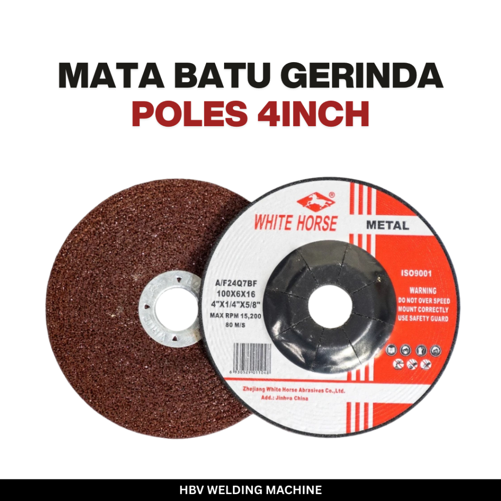 Mata Batu Gurinda Gerinda Grinda Poles Asah 4 x 6 Tebal 4 Inch | Grinding Wheel WHITE HORSE