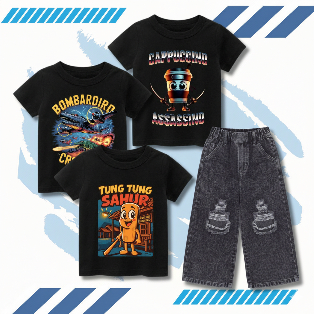 SETELAN CELANA JEANS SOBEK ANAK LAKI LAKI