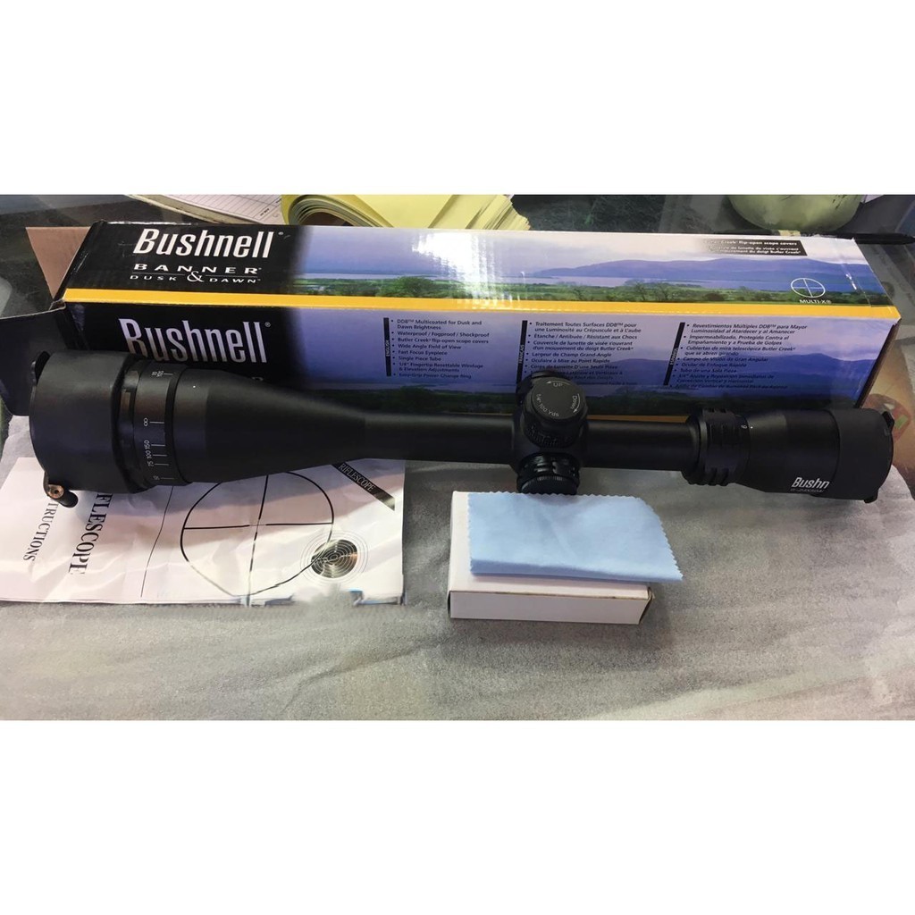 Telescope / Teleskop Senapan Bushnell 6-24x50 AOIR Tutup flip tanpa sunhide