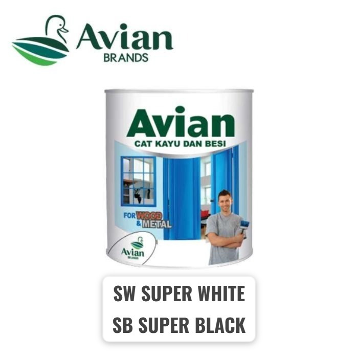 CAT MINYAK KAYU & BESI AVIAN 1 KG (WARNA HITAM/PUTIH)