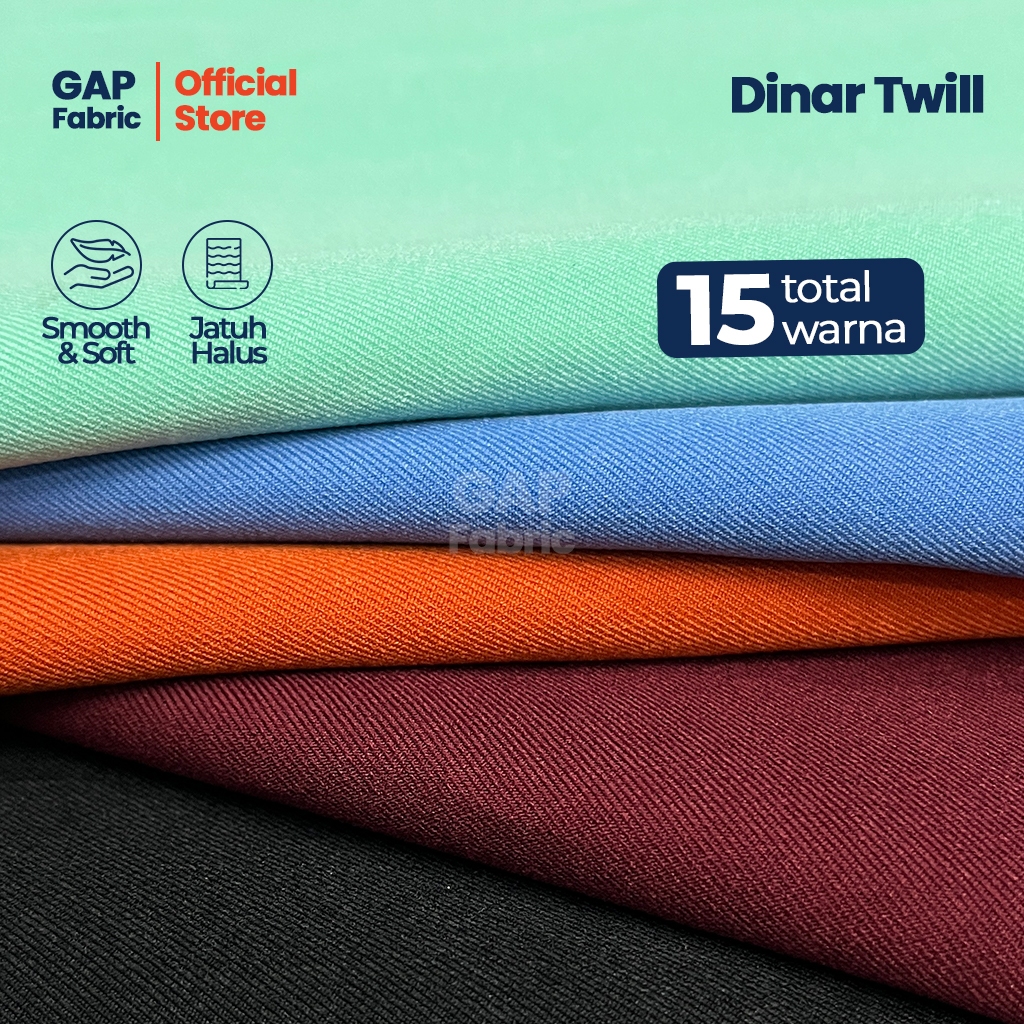 Kain Seragam Premium Dinar Twill Kualitas Terbaik Semi Wool - per meter