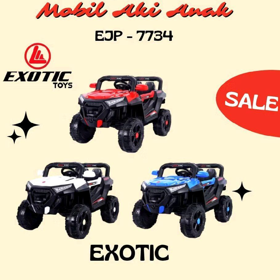 Exotic Mobil Aki Jeep EJP 7734 Mainan Remot Charge Cas Exotic Car IC Musik Lampu Aki 12V4.5 Ah Trans