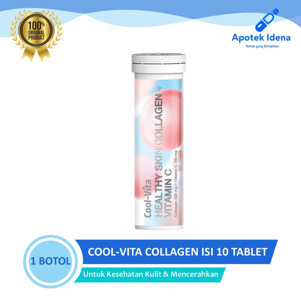 COOLVITA COLLAGEN 1 Tube 10 Tablet Collagen Effervescent - Tablet Larut Minuman Kolagen + Vitamin C
