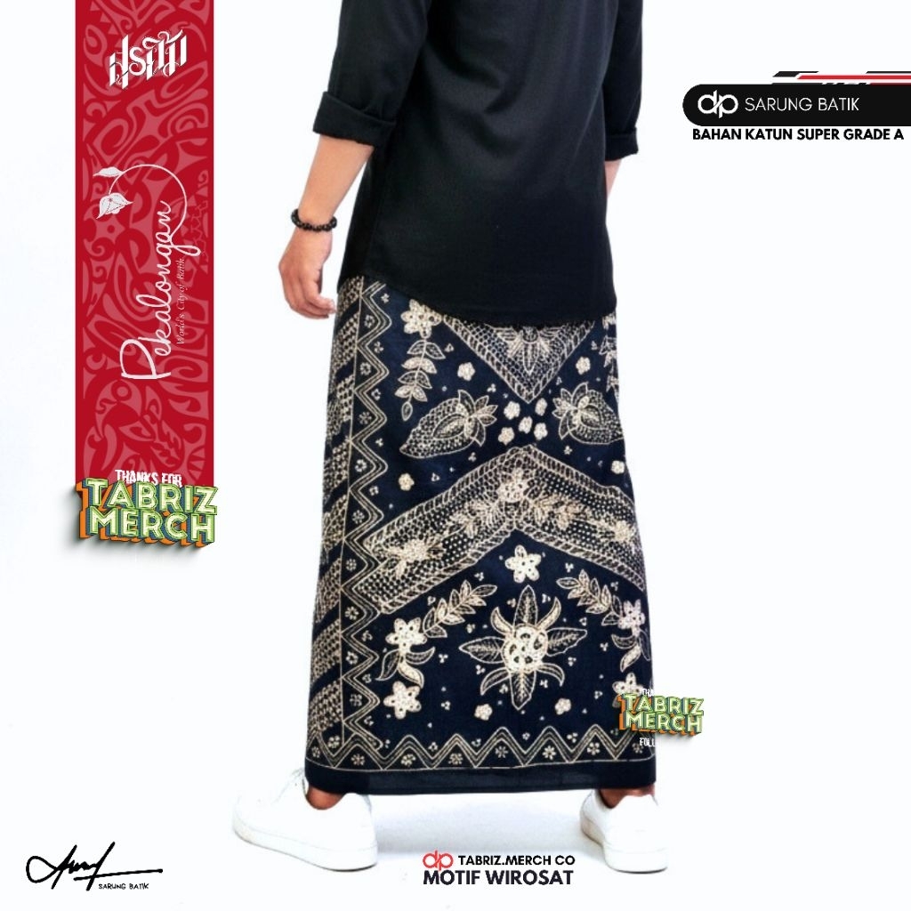 SARUNG BATIK MOTIF WIROSAT HAND MADE PEKALONGAN BAHAN KATUN SUPER GRADE A
