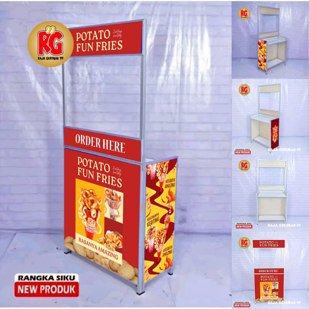 Booth portable gerobak lipat murah RS meja jualan lipat raja gerobak 99 gresik surabaya (RSB)
