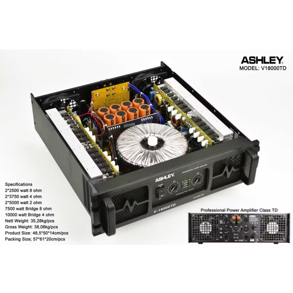 Power Amplifier Ashley V18000 TD class TD Power Subwoofer