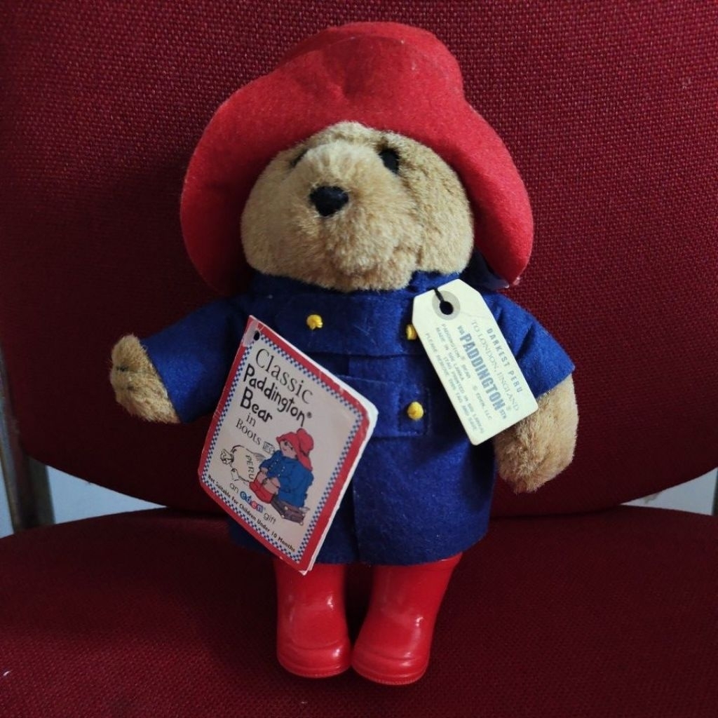 boneka teddy Paddington kostum sepatu boot tag ori