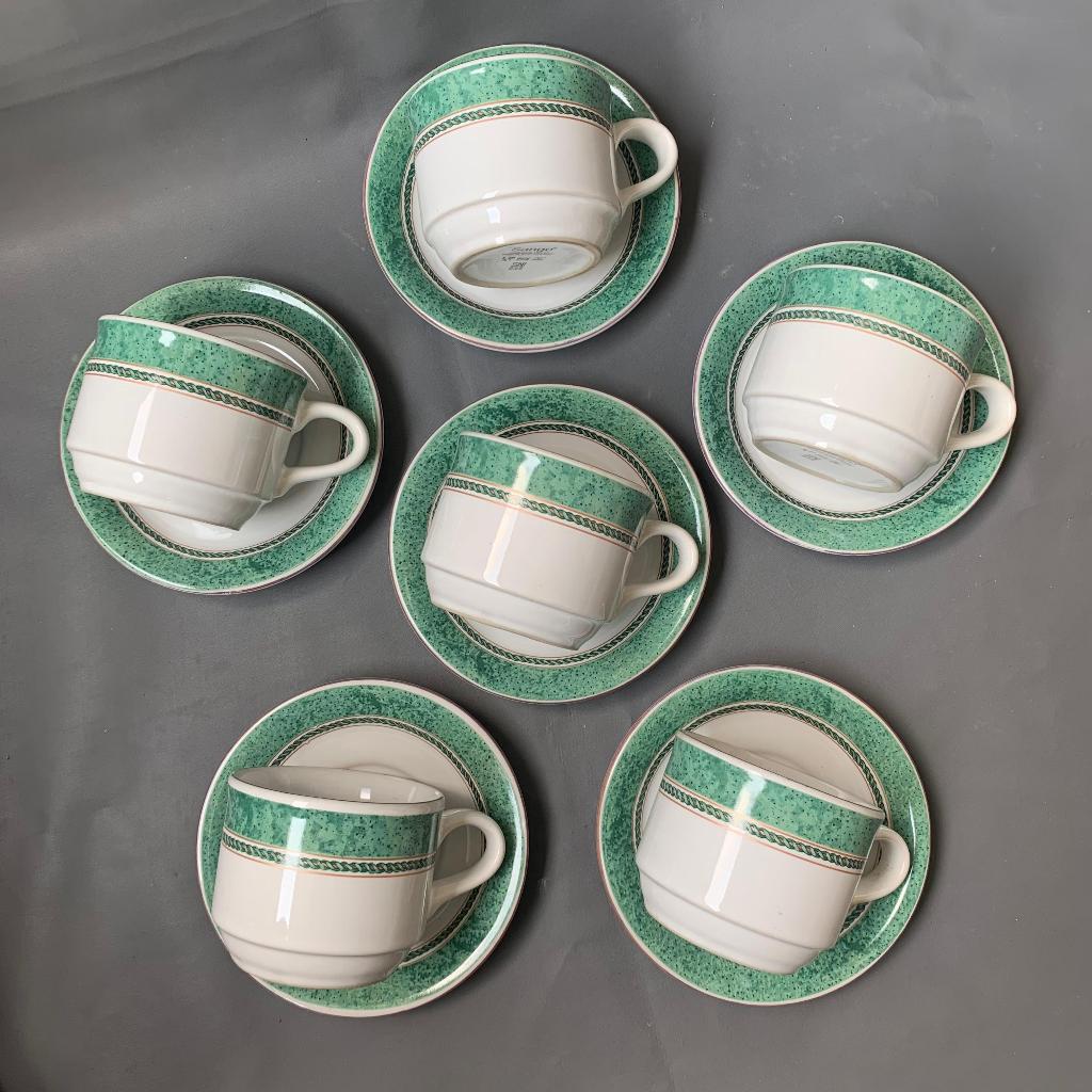 Set Cangkir Keramik Sango Pantheo Green - Cangkir Kopi - Cangkir Aesthetic Cantik