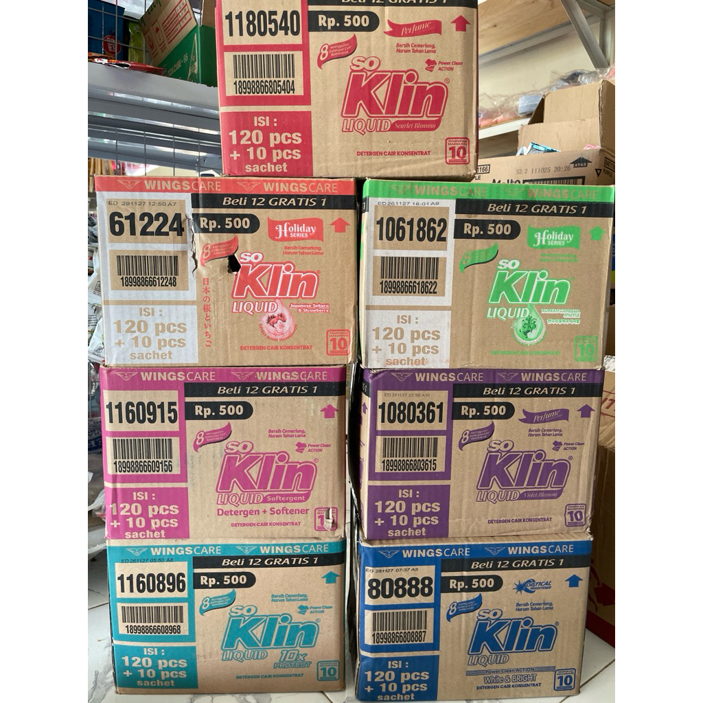 SOKLIN CAIR 1 DUS / SOKLIN LIQUID 1 DUS 130 sachet 500 rupiah