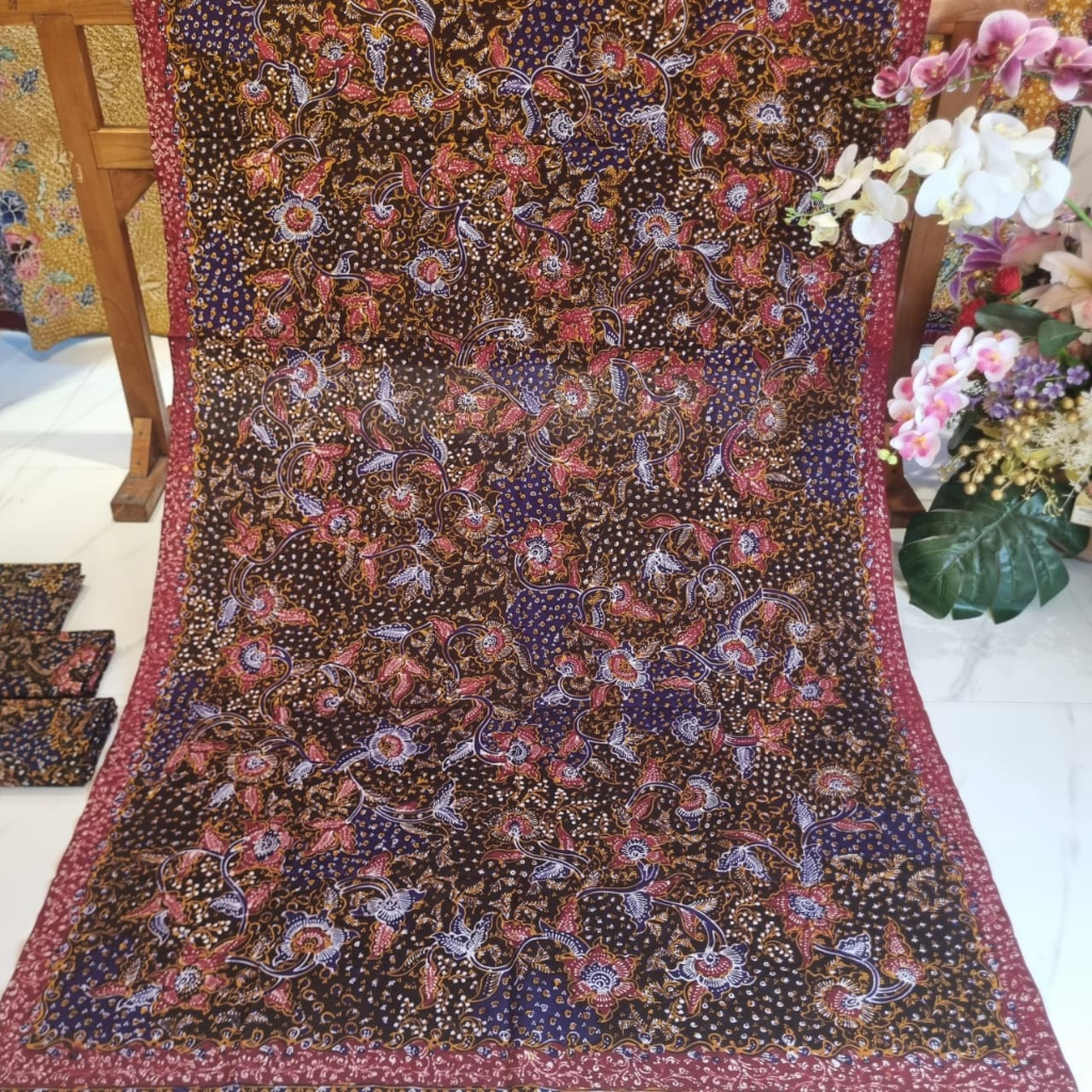 KAIN BATIK TULIS KLASIK PAKAIAN PRIA/ WANITA KAIN PREMIUM  BATIK TULIS LASEM, TIGA NEGERI MOTIF SEKA