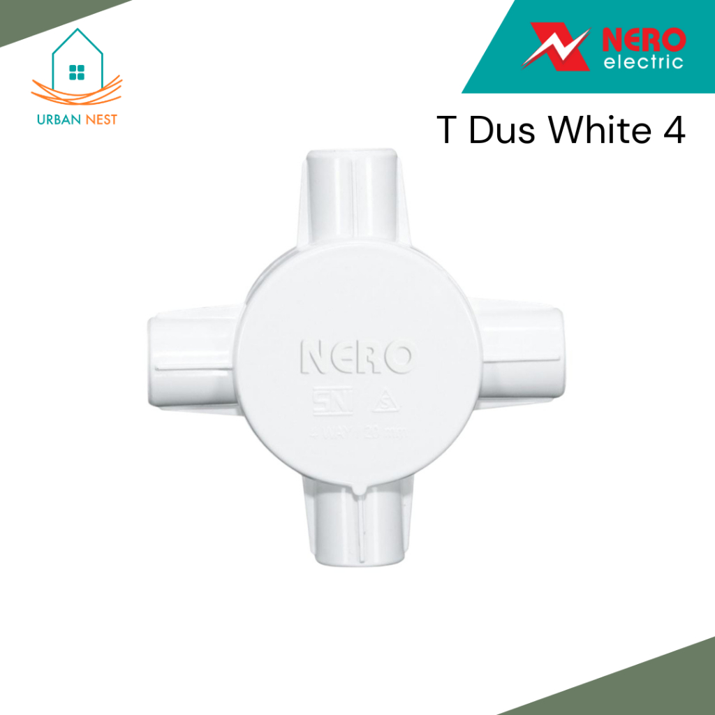 NERO T DUS TEDUS PVC 20MM WHITE LUBANG CABANG 4 WAY