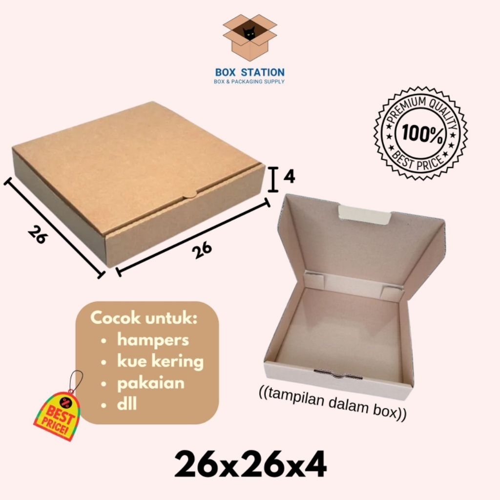 kardus model pizza 26x26x4 dus box packaging hampers