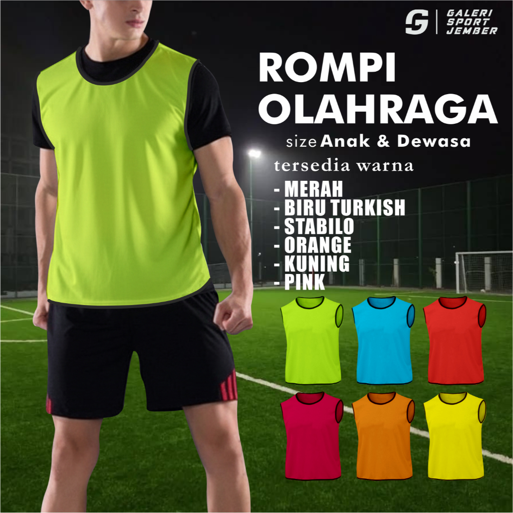 Rompi olahraga anak dan dewasa rompi olahraga polos rompi sepak bola futsal rompi pemain kiper bola 