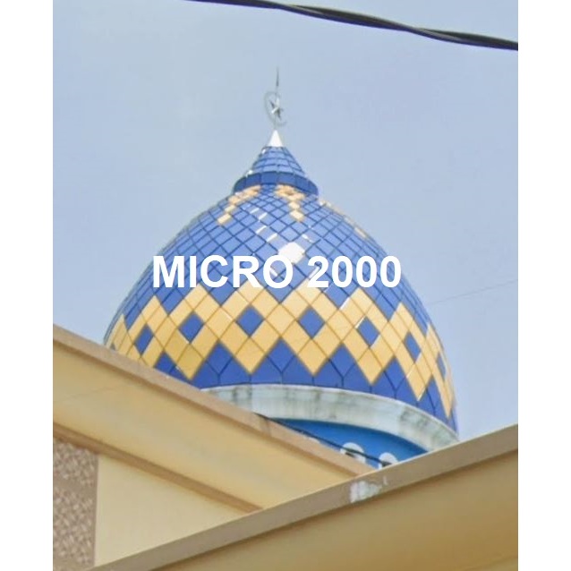 Kubah Masjid Enamel Diameter 4.5 Meter Panel Tanpa Drilling - Sample Panel - Tahan Cuaca & Warna Awe