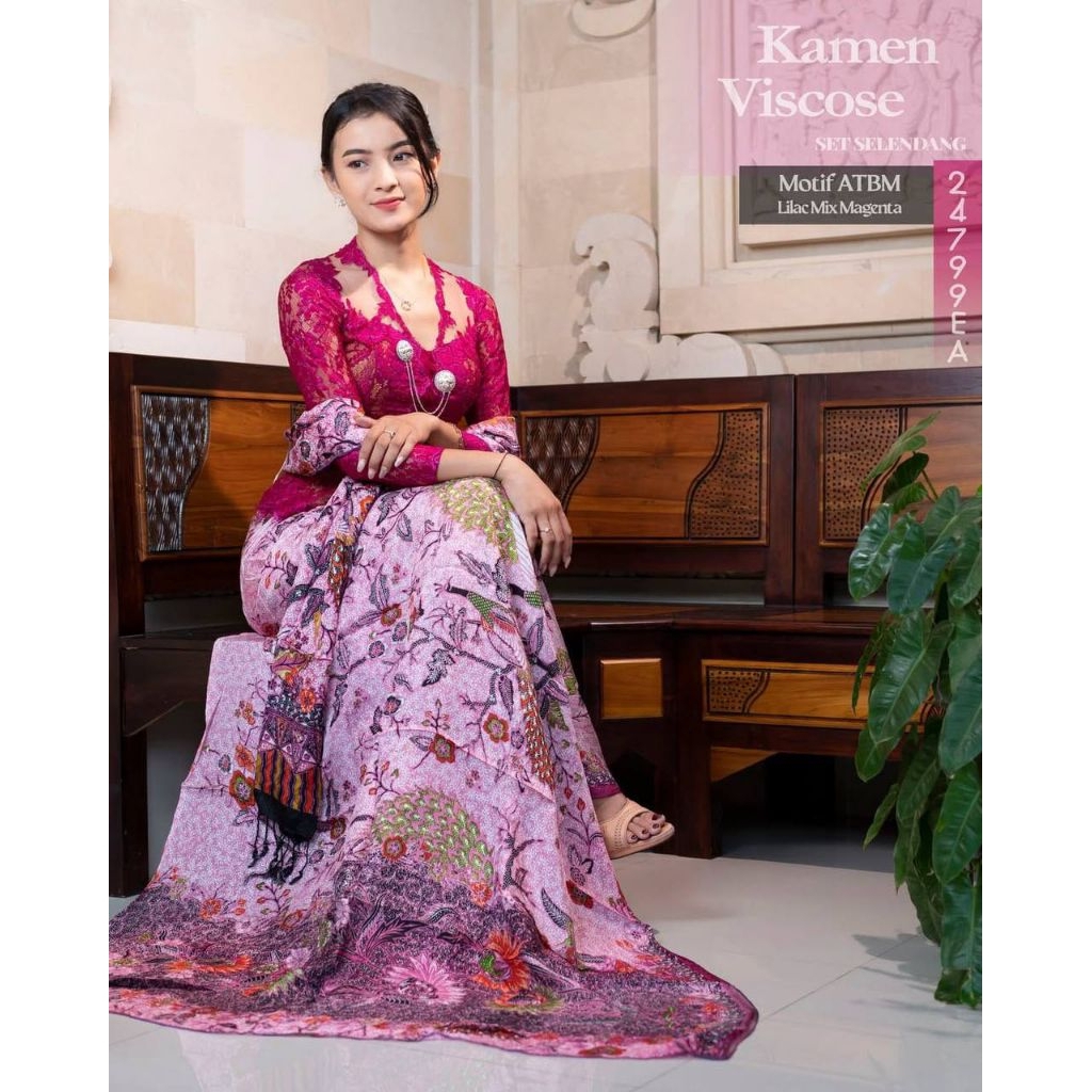 Kamen Bali Doby Viscose Premium + Slendang | Motif ATBM Eksklusif