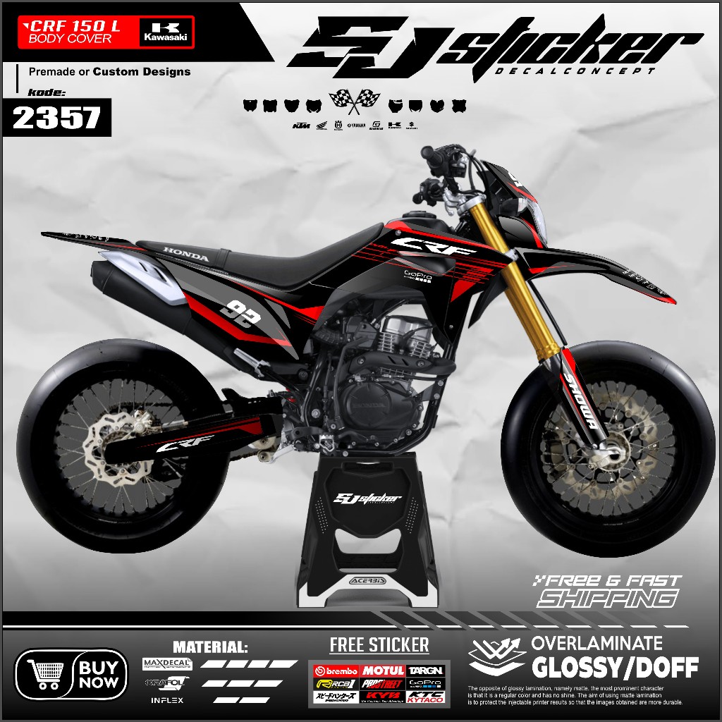 2357 decal crf 150 l full body decal crf hologram stiker motor crf 150 l full body