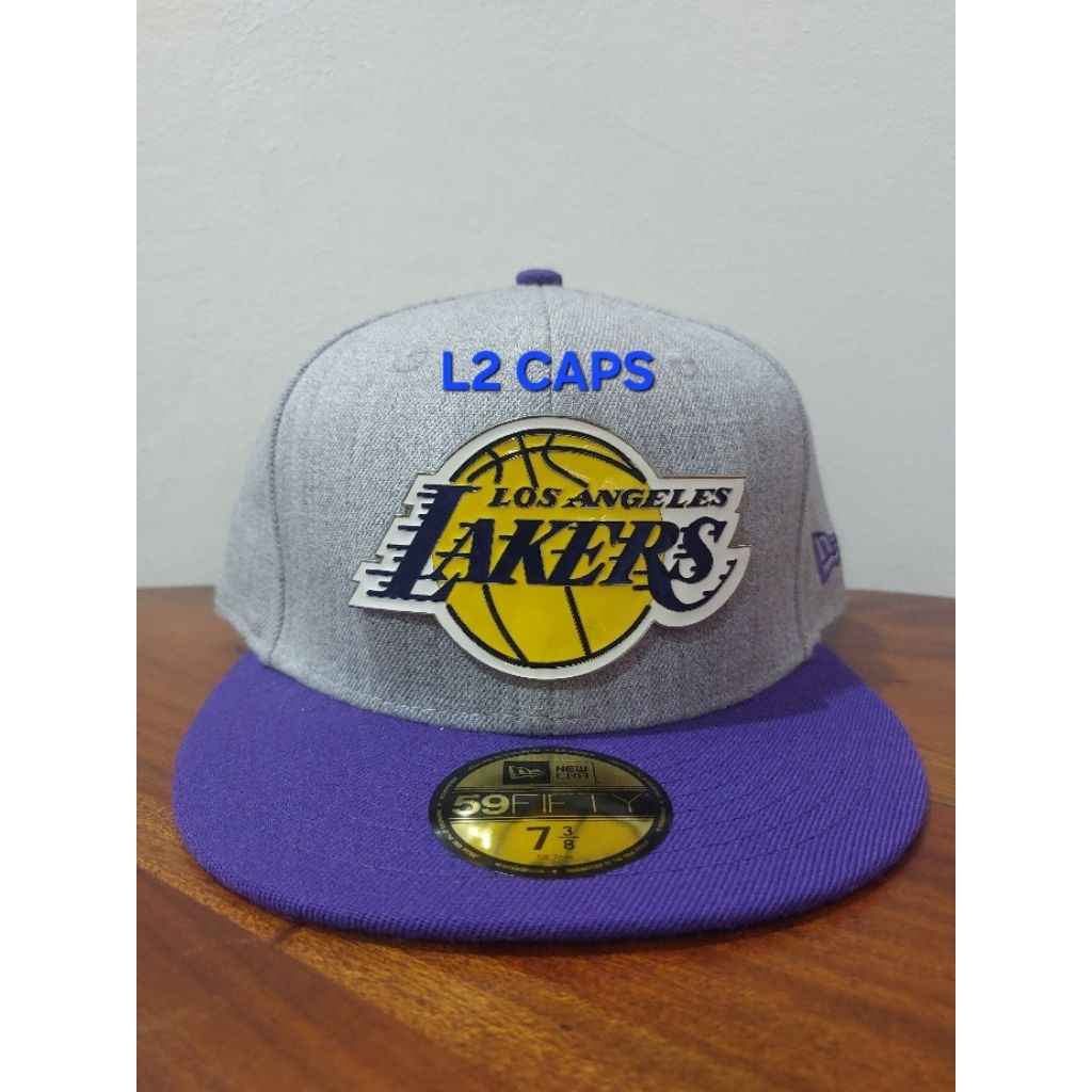 Topi Original Fitted Newera Colab NBA Lakers Size 738 Logo Besi
