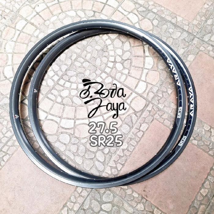 RIMS VELG ARAYA 27.5 - SR25 ALLOY FULL HITAM 32H SPAREPART SEPEDA TERMURAH
