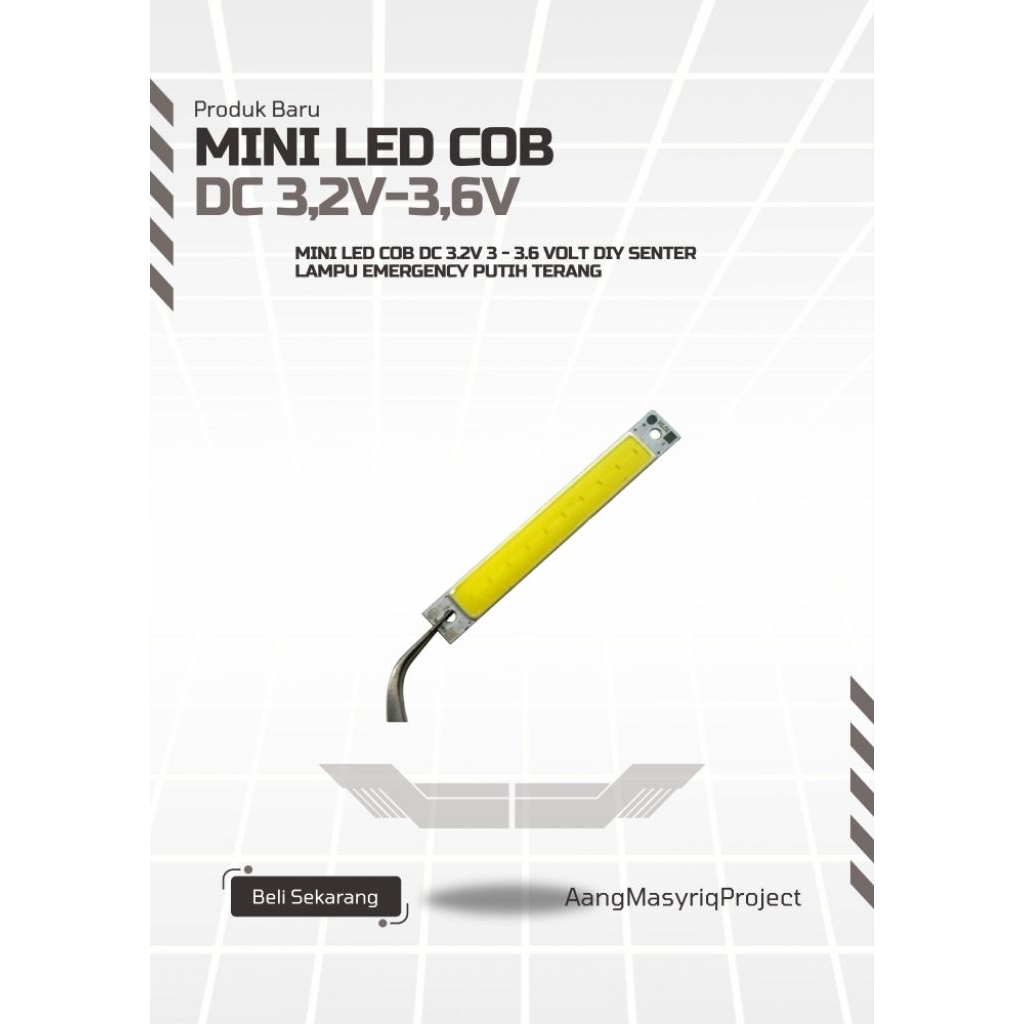 Mini LED COB DC 3.2V 3 - 3.6 Volt DIY Senter lampu Emergency Putih Terang