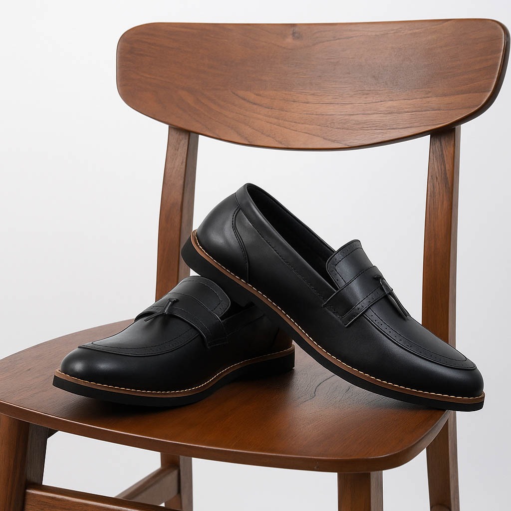 JAFF LOAFER BLACK | X-02 | Sepatu Pantofel Pria Ukuran Jumbo Big Size 44 45 46 47 48