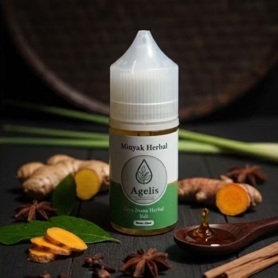 Minyak Herbal Agelis 30ml | Minyak VCO + Essential Oil untuk Kulit & Bau Badan solusi mengatasi berb