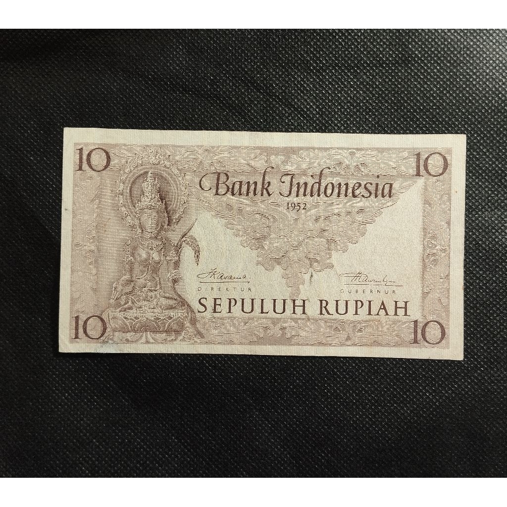 10 rupiah seri Budaya thn 1952 masih bagus 100% asli