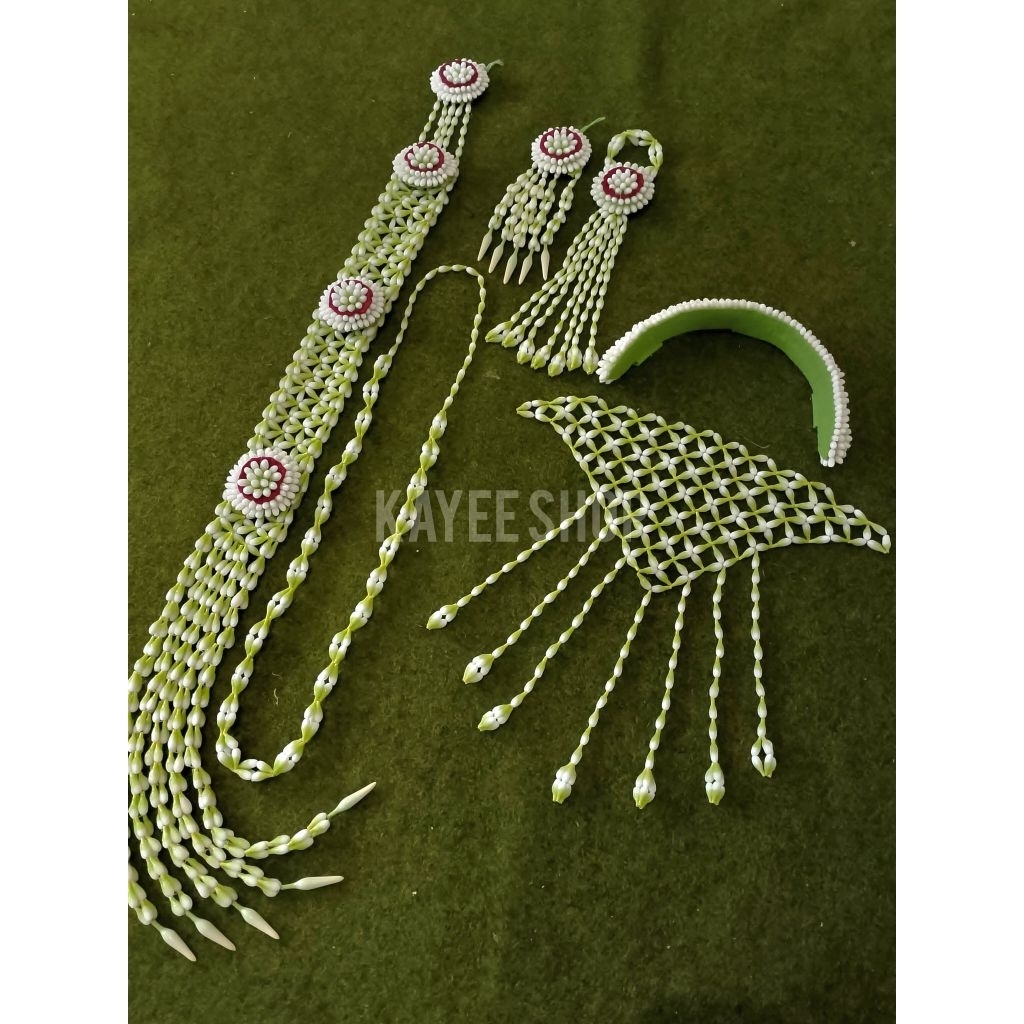 1 set Tibododo kalung pengasih tutup sanggul keket keris pengantin melati imitasi sultan premium tib