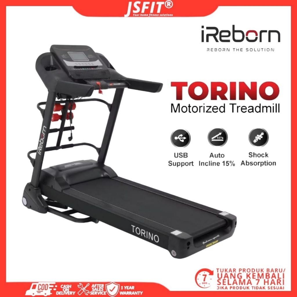 Treadmil elektrik ireborn-Torino(Original) Alat Fitnes Lari ditempat-mesin lari olahraga tridmil